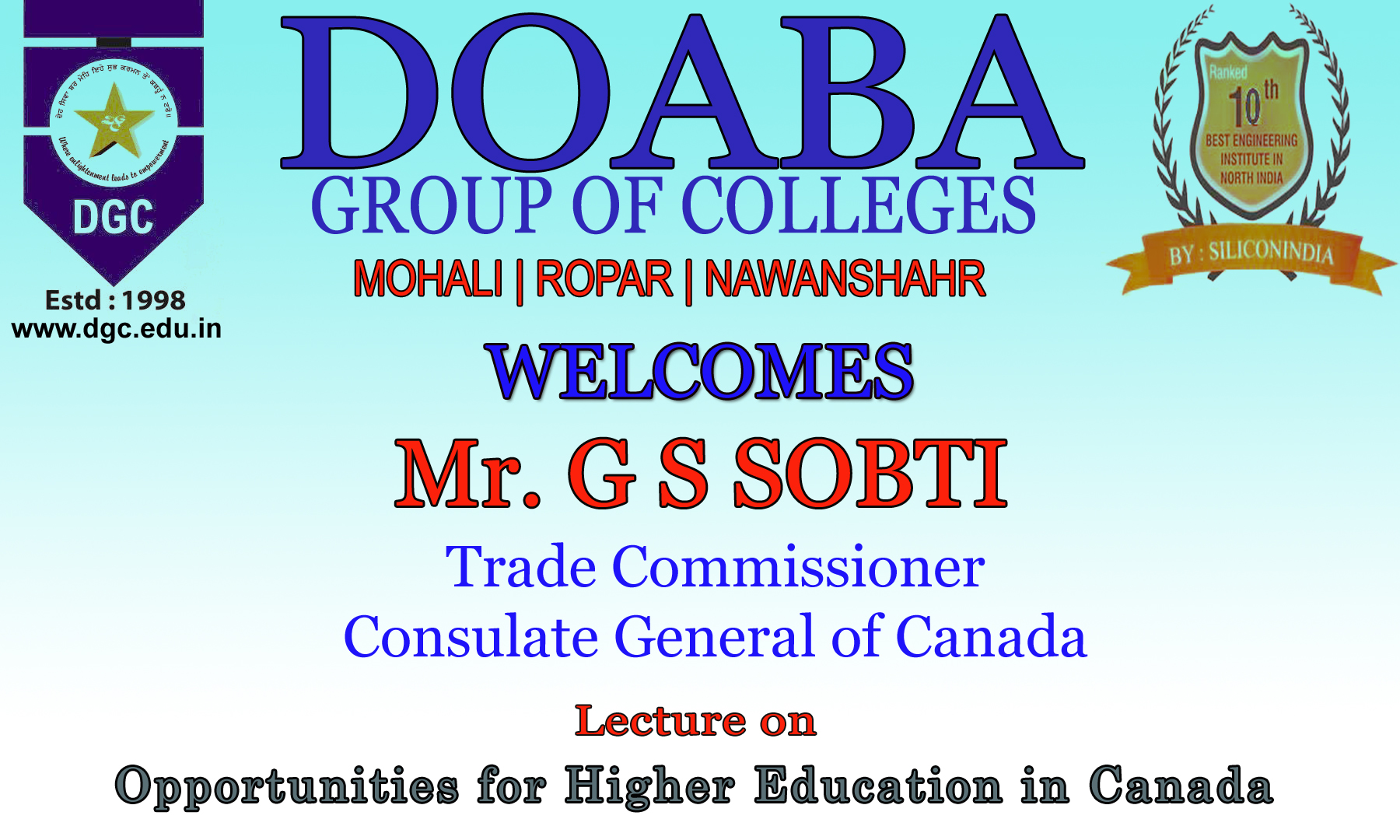 DGC Welcomes Mr GS Sobti Trade Commissioner Consulate General of Canada